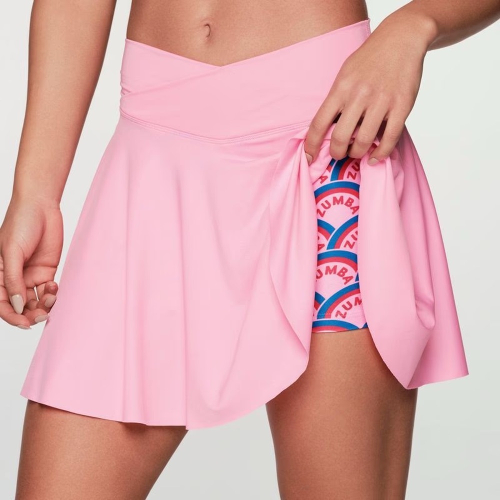 Retro Crossover Waist Zumba Skort in Size XL